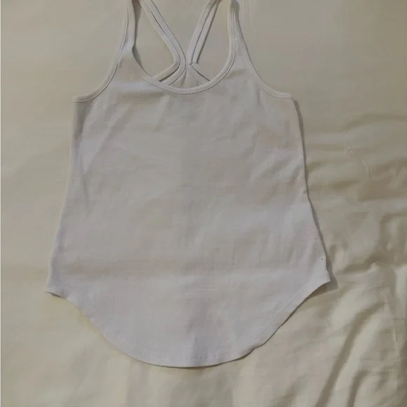 Chaser White Ribbed Racerback Tank - Picture 2 of 5